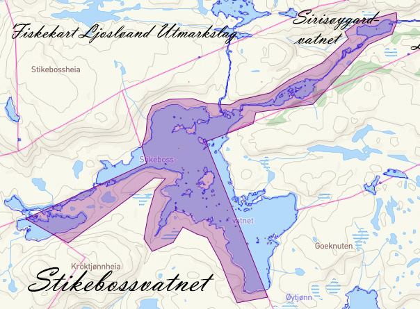 Fiskekart Stikebossvatnet tekst
